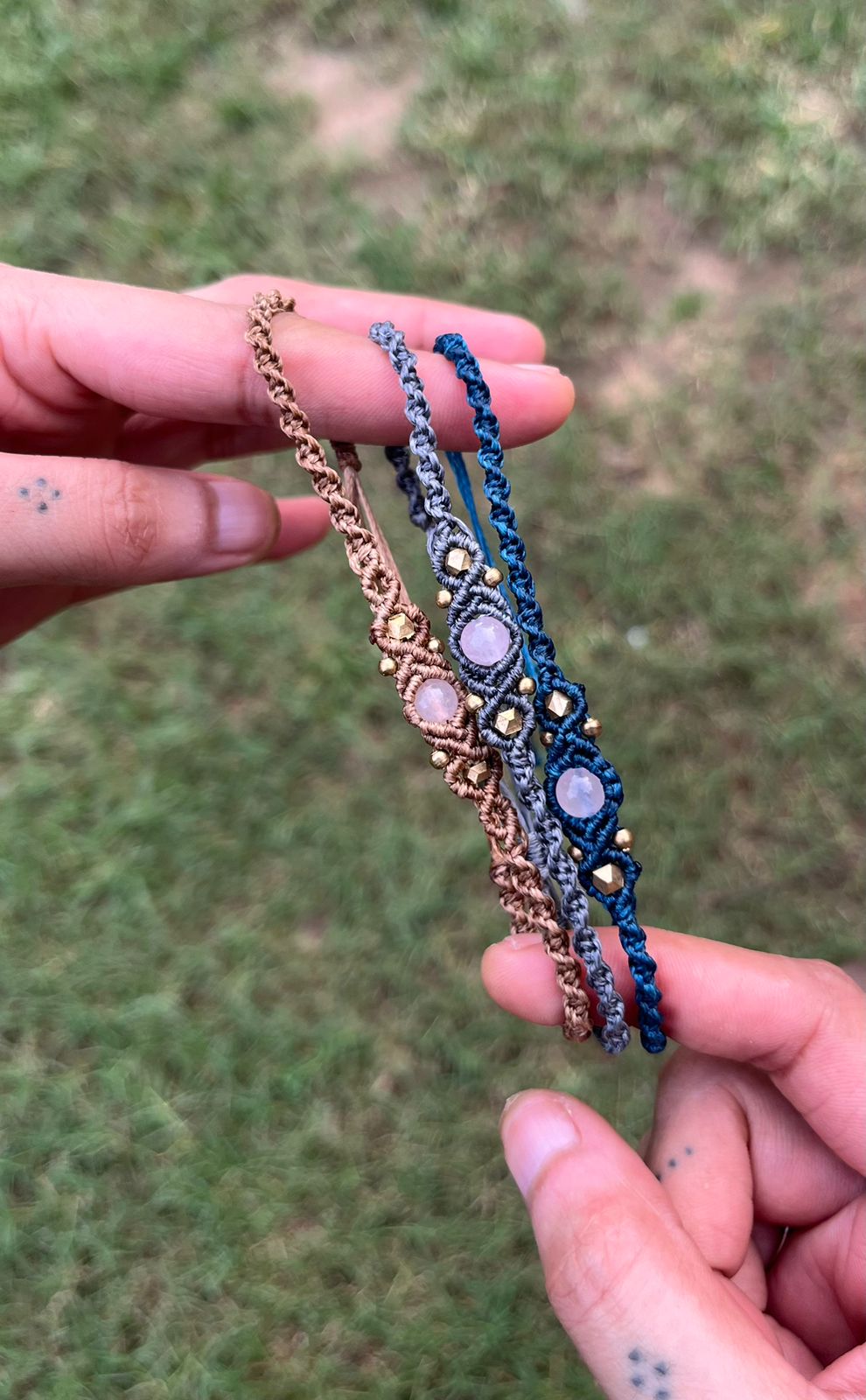 Macrame Rose quartz Crystal Bracelet cum anklet
