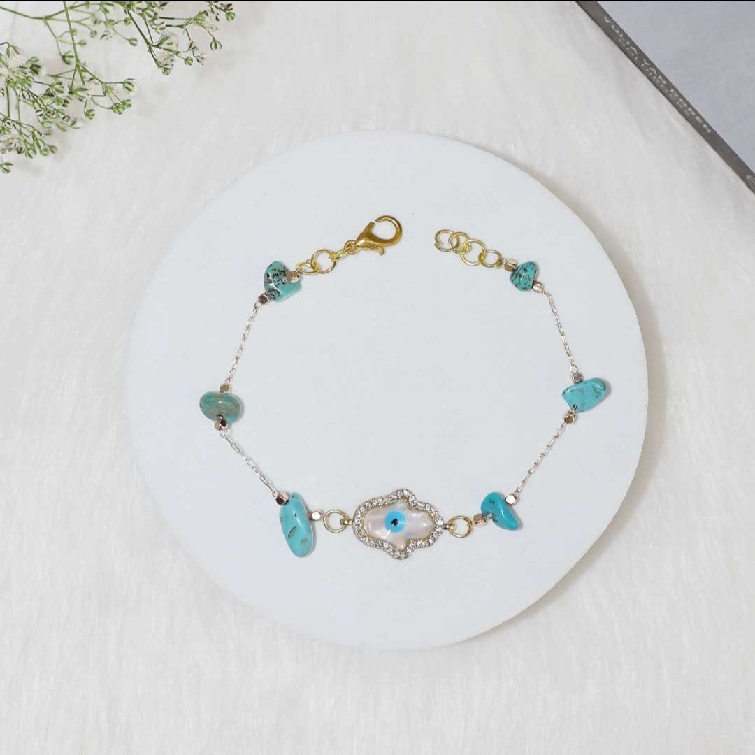 Evil eye bracelet with firoza turquoise