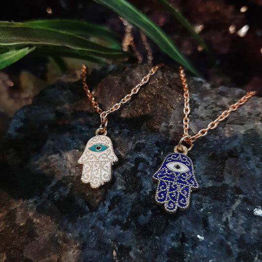 Evil Eye Hamsa Hand Pendant with Chain