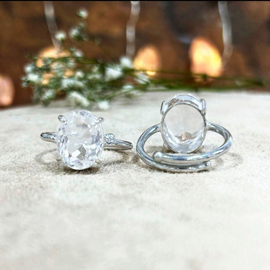 Clear quartz cut Ring