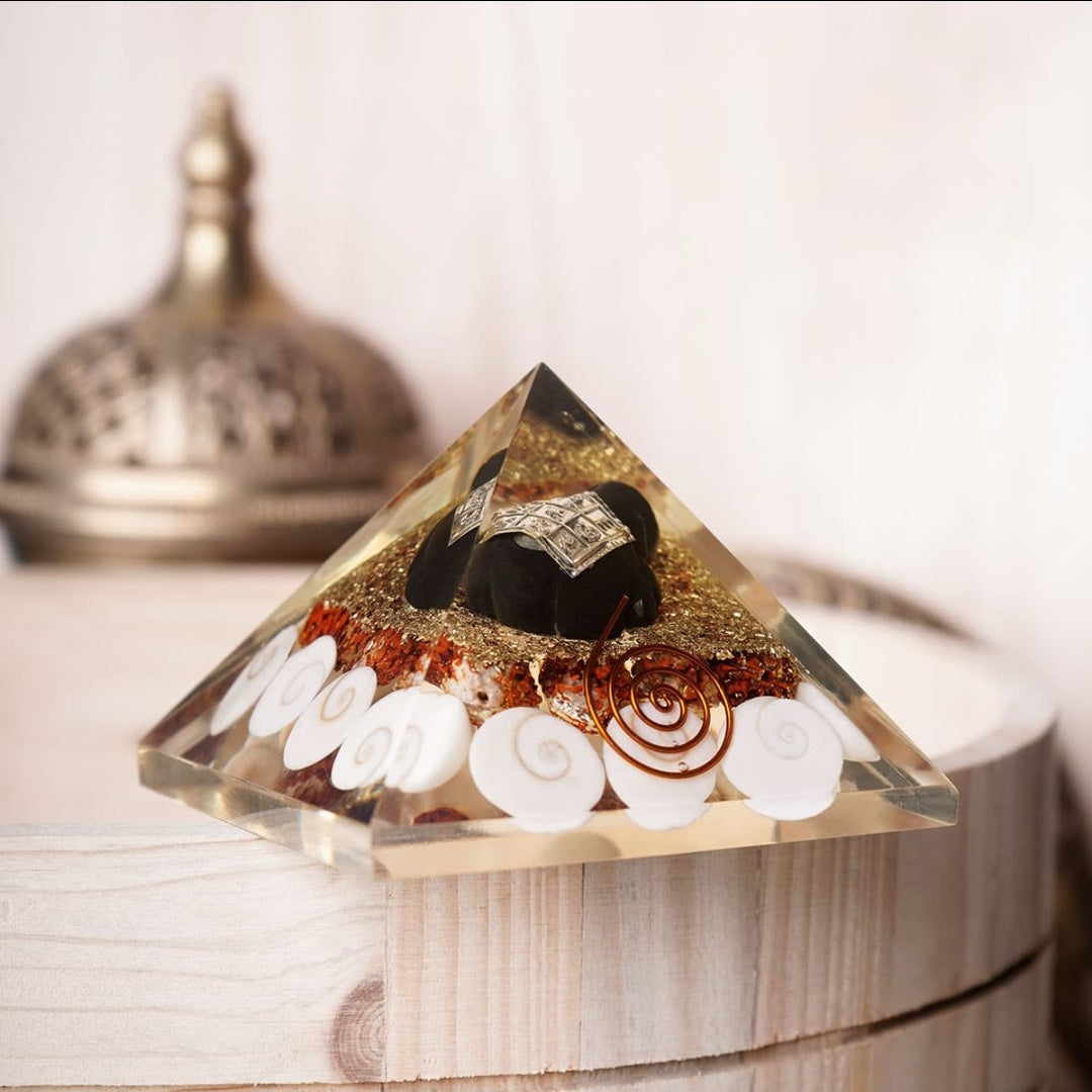 Gomti Kavach Orgone Rudraksha Pyramid