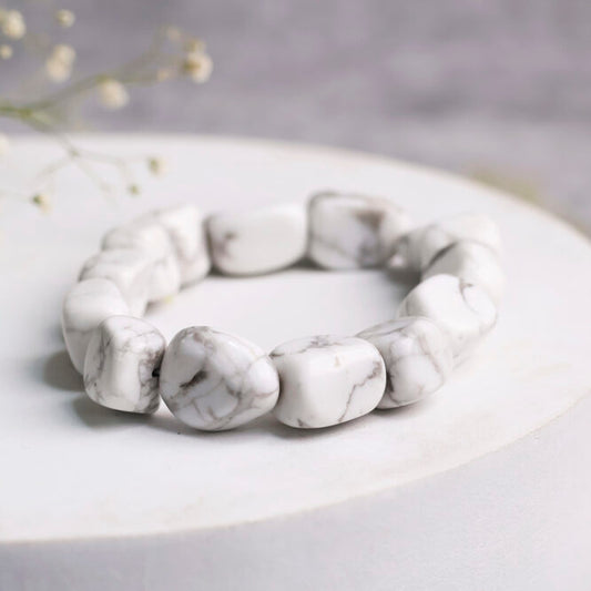 ANGER MANAGEMENT Howlite Small Tumble Bracelet