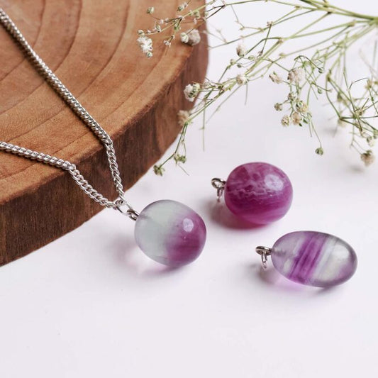Multi Fluorite Tumble Pendant